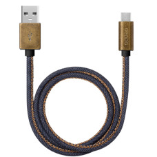Кабель USB-MicroUSB 1.2m Deppa 72276 синий медь/джинса