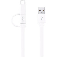 Кабель USB2.0 - (Type C 1.5м и MicroUSB) Huawei AP55S белый (04071417)