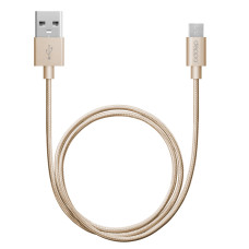 Кабель USB-MicroUSB 1.2m Deppa 72191 золотой алюминий/нейлон