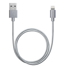 Кабель для Apple Lightning MFI Deppa 1,2м алюминий/нейлон серый