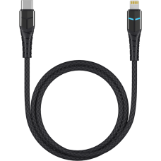 Кабель для Apple USB-C - Lightning Deppa LED индикация 1.2м черный (72297)