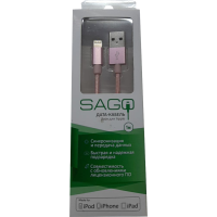 Кабель для Apple Lightning MFI Sago 1м розовый (SG-8PIN-1M-RG)