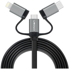 Кабель 3 в 1 с разъемом Apple Lightning/micro-USB/Type C 1м Crown CMCU-3182 чёрный