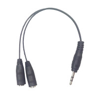 Переходник 2x 3.5St.plug - 3.5St.jack <> stereo Черный