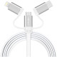 Кабель 3 в 1 с разъемом Apple Lightning/micro-USB/Type C 1м Crown CMCU-3182 белый
