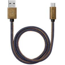 Кабель USB2.0-Type C 1.2m Deppa 72277 синий медь/джинса