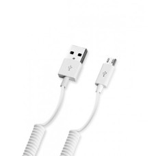 Кабель USB MicroUSB 1.5m витой белый Deppa 72122