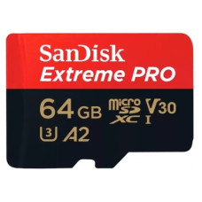Micro SecureDigital 64GB Extreme Pro microSD UH for 4K Video on Smartphones, Action Cams & Drones 200MB/s Read, 90MB/s Write, Lifetime Warranty[SDSQXCU-064G-GN6MA]