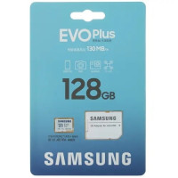 Флеш карта microSDXC 128GB Samsung EVO Plus Class 10, UHS-I, W 90 МБ/с, R 130 МБ/с, <MB-MC128KA/CN> адаптер на SD