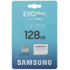 Флеш карта microSDXC 128GB Samsung EVO Plus Class 10, UHS-I, W 90 МБ/с, R 130 МБ/с, <MB-MC128KA/CN> адаптер на SD