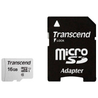 Micro SecureDigital 16Gb Transcend TS16GUSD300S-A {MicroSDHC Class 10 UHS-I, SD adapter}