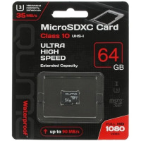 Micro SecureDigital 64Gb QUMO QM64GMICSDXC10U3NA {MicroSDXC Class 10 UHS-I}