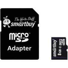 Флеш-карта 8Гб Smartbuy SDHC Class 10 ( SB8GBSDCL10-01 ) SD адаптер