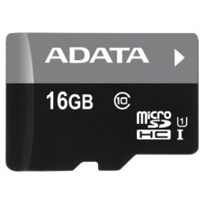 Флеш-карта microSDHC 16Гб A-Data , UHS-I Class 10 ( AUSDH16GUICL10-RA1 ) адаптер SD
