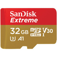 Флеш-карта microSDHC 32Гб Sandisk Extreme, Class 10 UHS-1 U3 V30 ( SDSQXAF-032G-GN6MN )