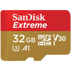 Флеш-карта microSDHC 32Гб Sandisk Extreme, Class 10 UHS-1 U3 V30 ( SDSQXAF-032G-GN6MN )