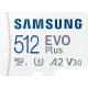 Флеш-карта microSDXC 512Гб Samsung Evo Plus , Class 10 UHS-I U3 ( MB-MC512KA ) адаптер SD