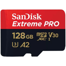Флеш-карта microSDHC 128Гб Sandisk Extreme Pro, Class 10 UHS-1 U3 V30 ( SDSQXCD-128G-GN6MA )