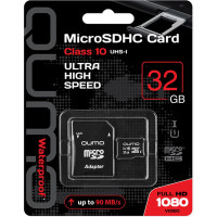 Флеш-карта microSDXC 32Гб Qumo UHS-I 3.0 ( QM32GMICSDHC10U1 ) адаптер SD