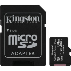 Флеш-карта 64Гб Kingston Canvas Select Plus SDXC Class 10 UHS-I ( SDCS2/64GB ) SD адаптер