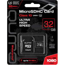 Флеш-карта microSDXC 32Гб Qumo UHS-I 3.0 ( QM32GMICSDHC10U3 ) адаптер SD