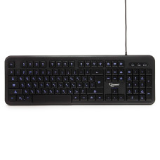 Клавиатура Gembird KB-200L черный USB {104 клавиши, подсветка белая, кабель 1.45м}