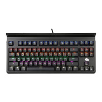 Клавиатура игровая Gembird KB-G520L ,{USB, механические переключатели, 87 клавиш,подсветка Rainbow 10 режимов, провод 1.8м, подставка под телефон}