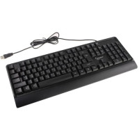 Клавиатура Gembird KB-220L {с подстветкой, USB, черный, 104 клавиши, подсветка Rainbow, кабель 1.5м, водоотталкивающая поверхность}