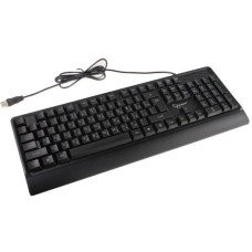Клавиатура Gembird KB-220L {с подстветкой, USB, черный, 104 клавиши, подсветка Rainbow, кабель 1.5м, водоотталкивающая поверхность}