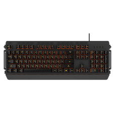 Клавиатура игровая HIPER GK-5 PALADIN Black USB {Механическая, проводная, 104кл, металл, 19кл anti-ghosting, янтарная подсветка, кабель 1.8м}