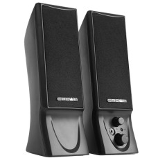 CROWN CMS-602 (USB, 6W; управление громкостью, разъём для наушников, кнопка включения, Длина кабеля между колонками 1м;Длина аудио-кабеля и питания 2м.)