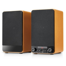 Dialog Jazz AJ-13 BROWN - акустические колонки 2.0, 2*15W RMS, Bluetooth, FM, USB+microSD reader