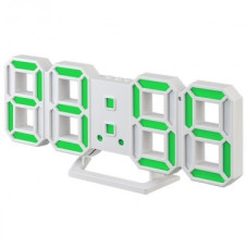 Perfeo LED часы-будильник "LUMINOUS 2", белый корпус / зелёная подсветка (PF-6111) [PF_B4922]