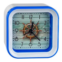 Perfeo Quartz часы-будильник "PF-TC-006", квадратные 10*10 см, штурвал