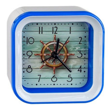 Perfeo Quartz часы-будильник "PF-TC-006", квадратные 10*10 см, штурвал