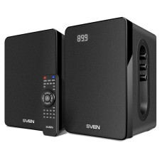 SVEN SPS-710, чёрный, акустическая система 2.0, мощность 2х20Вт (RMS), FM-тюнер, USB/SD, дисплей, пульт ДУ, Bluetooth