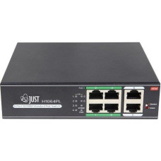 Just JT-H1064WD Неуправляемый 6 портовый PoE коммутатор в металлическом корпусе.