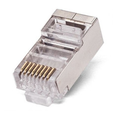 Filum FL-NA-PLUG5E-6 Коннектор RJ-45, 5E кат., 8p8c, экран, 30 мкм, универсальный, для одножильного и многожильного кабеля, уп/100 шт