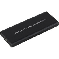ORIENT 3550U3, USB 3.1 Gen2 контейнер для SSD M.2 NVMe 2230/2242/2260/2280 M-Key, PCIe Gen3x2 (JMS583), до 10 GB/s, поддержка UAPS,TRIM, разъем USB3.1 Type-C + кабель USB3.1 Type-A, черный (30900)