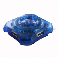 CBR CH-127 USB-концентратор , 4 порта, USB 2.0, голуб.