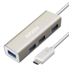 HUB GR-518UB Ginzzu TYPE C, 4 порта USB3.0, 20см кабель