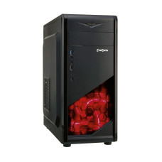 Exegate EX281255RUS Корпус Miditower ExeGate EVO-8207 Black-Red light, ATX, <без БП>, 1*USB+1*USB3.0, HD Audio