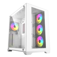 Powercase Vision White, Tempered Glass, 4х 120mm 5-color fan, белый, ATX (CVWA-L4)
