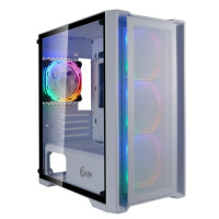 Powercase Alisio Micro X4W, Tempered Glass, 4х 120mm 5-color fan, белый, mATX (CAMIW-L4)