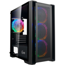 Powercase Alisio Micro X4B, Tempered Glass, 4х 120mm 5-color fan, чёрный, mATX (CAMIB-L4)