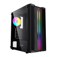 Powercase CMIEB-F4S Корпус Mistral Evo, Tempered Glass, 1x 120mm PWM ARGB fan + ARGB Strip + 3x 120mm PWM non LED fan, чёрный, ATX (CMIEB-F4S)