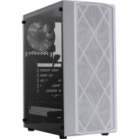 Powercase CMRMW-L4 Корпус Rhombus X4 White, Tempered Glass, Mesh, 4x 120mm 5-color LED fan, белый, ATX (CMRMW-L4)