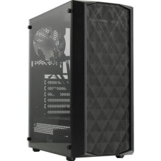 Powercase CMDM-L1 Корпус Diamond Mesh LED, Tempered Glass, 1x 120mm 5-color fan, чёрный, ATX (CMDM-L1)
