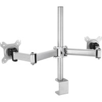 Cactus CS-VM-D29-AL серебристый Кронштейн для 2-х мониторов 13"-27" макс.8кг настольный поворот и наклон