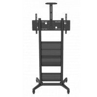 Wize Pro [M75] для широкоформатных и интерактивных панелей 32”– 75”, Max VESA 800x400 мм, высота 167 см, полка для медиаплеера, полка для камеры ВКС, до 120 кг, черн